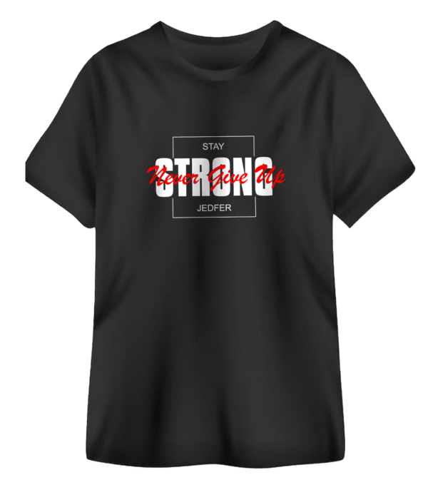 JEDFER 100% Cotton Half Sleeve T-Shirts, Never Give Up Printed Design, Round Neck T-Shirts for Women's & Girl's - Image 4