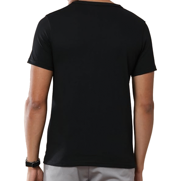 JEDFER Men's 100% Pure Cotton, Half Sleeve, Branded Original Printed Design, Round Neck, Black T-Shirt - Image 4