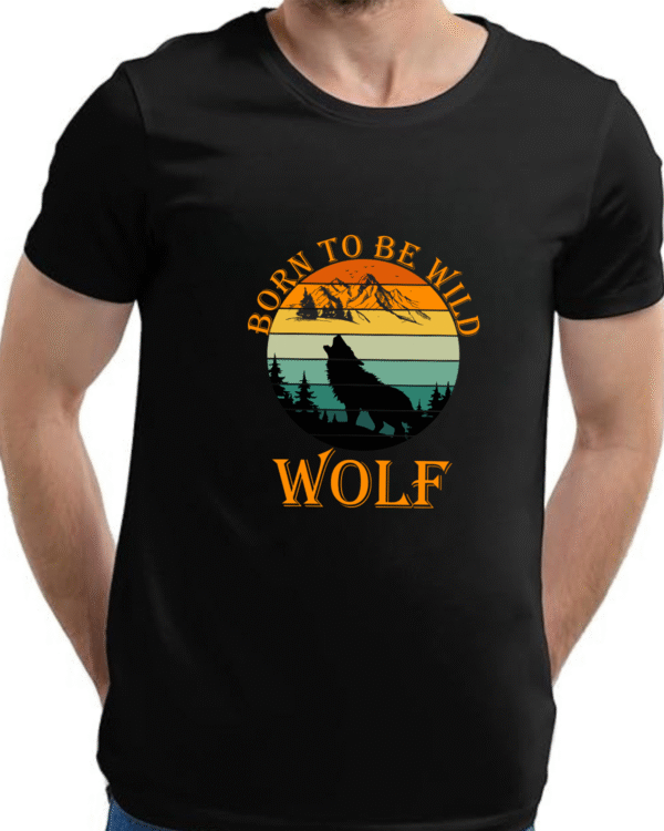 JEDFER 100% Cotton Half Sleeve T-Shirt, Wolf Printed Design, Round Neck T-Shirts for Men's & Boy's - Image 3