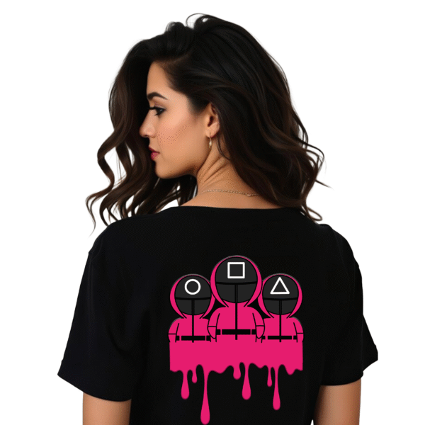 JEDFER 100% Pure Cotton Half Sleeve T-Shirt, Squid Game Printed Design, Round Neck T-Shirts for Women's & Girl's - Image 3